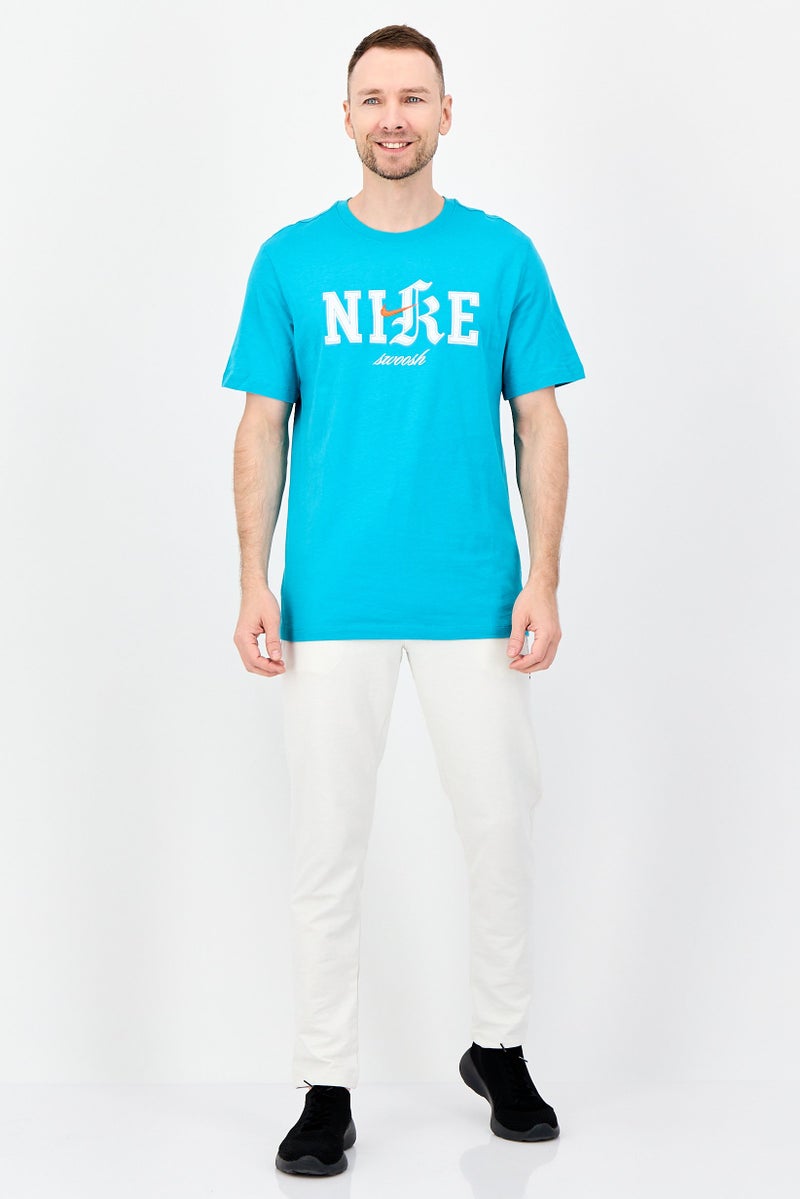 Nike Men Sportswear Fit Brand Logo Short Sleeve Outdoor T-shirt, Turquoise - Image 3